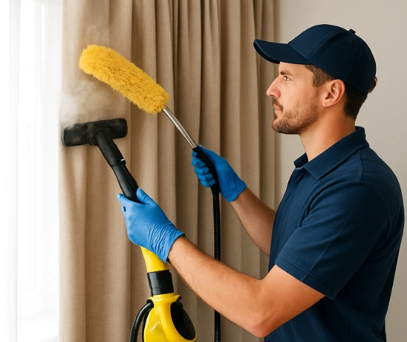 Trusted residential curtain cleaning technician Matty Curtain Cleaning forestdale QLD